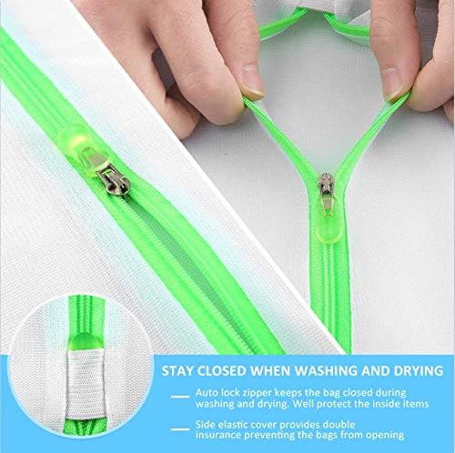 GOGOODA Mesh Laundry Bags for Delicates with Premium Zipper, Travel Storage Organize Bag, Clothing Washing Bags for Laundry, Blouse, Bra, Hosiery, Stocking, Underwear, Lingerie (6 PCS)