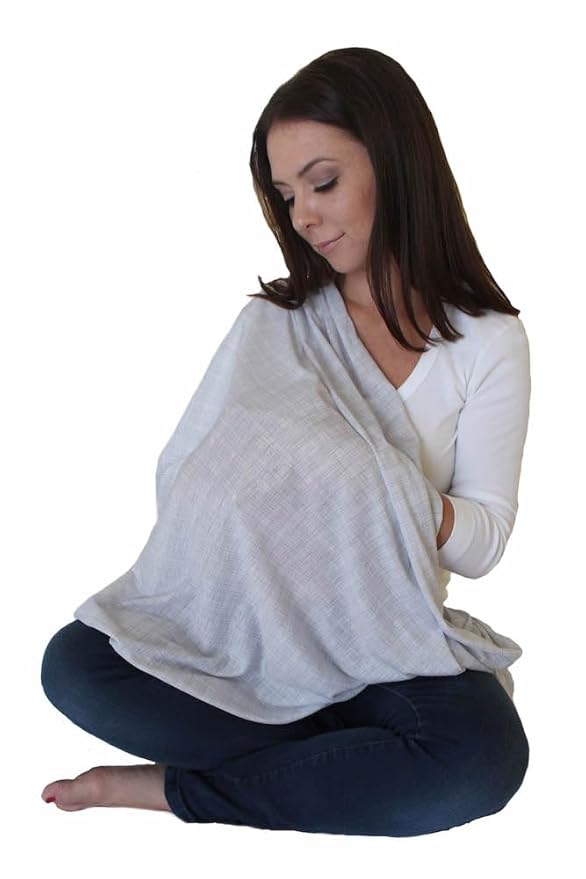 LK Baby Infinity Nursing Scarf Breastfeeding Cover Ultra Soft (3pk Grey/Navy/Black)