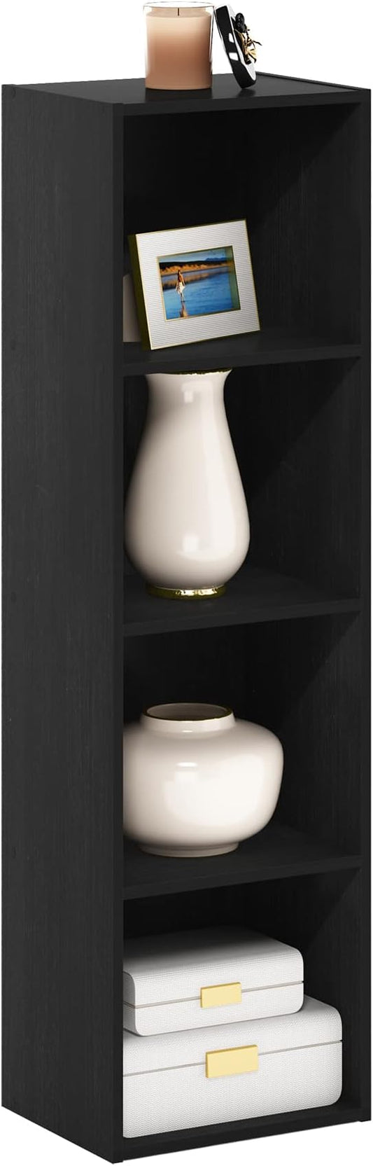 Furinno Luder Bookcase / Book / Storage, 4-Tier Cube, Blackwood