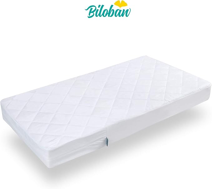 Zippered Crib Mattress Protector - Waterproof Crib Mattress Encasement, Breathable and Absorbent, 6 Sides Fully Encased Cover