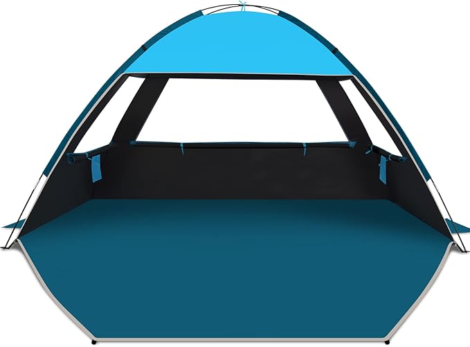 COMMOUDS Beach Tent Sun Shade for 3/4-5/6-7/8-10 Person, UPF 50+ Beach Sun Shelter Canopy Tent, Lightweight, Easy Set Up and Carry