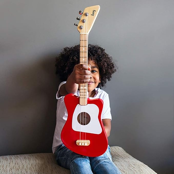Loog Mini Acoustic kids Guitar for Beginners 3-strings Ages 3+ Learning app and lessons included