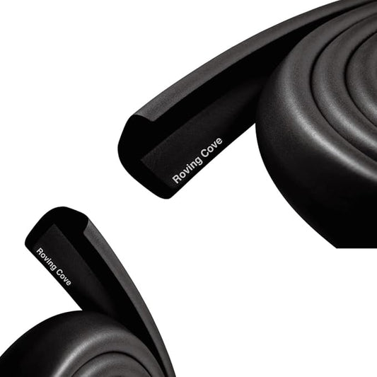 Roving Cove HeftyFit Edge Protector for Baby Proofing (9ft Large Edge Only), Heavy-Duty Soft Rubber Foam Furniture Edge Bumper Guards, Desk Edge Cushion, Wall Corner Covers, 3M Adhesive, Onyx Black