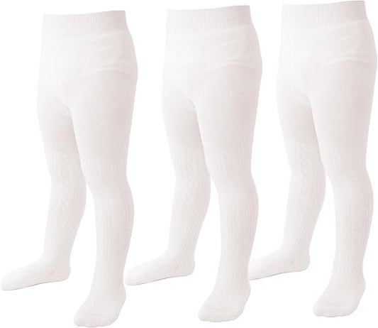 Marchare Baby Girls Tights Thick Solid Cable Knit Leggings Winter Warm Stockings For Toddler Girls 1/2/3/4/5 Pack