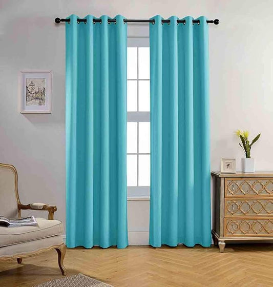 MIUCO Blackout Curtains Room Darkening Curtains Textured Grommet Window Curtains for Living Room 2 Panels 52x84 Inch Long Turquoise