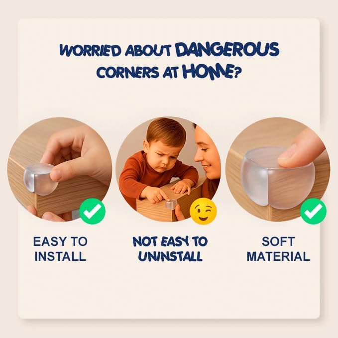 Elite, Clear Corner Protectors for Baby – Transparent Silicone Edge Guards – Soft & Flexible Bumpers for Table, Desk, Cabinet – Reusable & Easy to Apply – 12 Pack