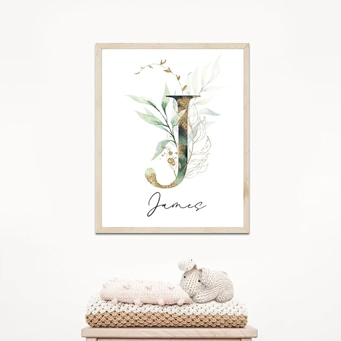 IZI POD Personalized Wooden Name Sign, Floral Monogram Nursery, Eucalyptus tree, Nursery Name Sign Boho Floral Pattern, Baby Name Sign, Wooden name signs for nursery, Wildflower Decor gift/16