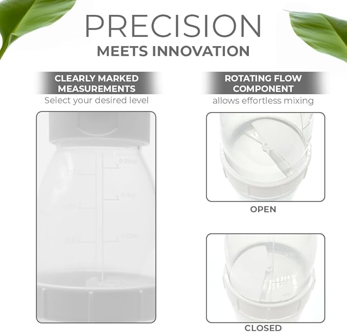 Re-Fill Powder Container To-Go, 2-Compartment Powder Travel Dispenser with Measurements - Powder Container for Protein Powder or Pre-Workout to use On-The-Go (White)