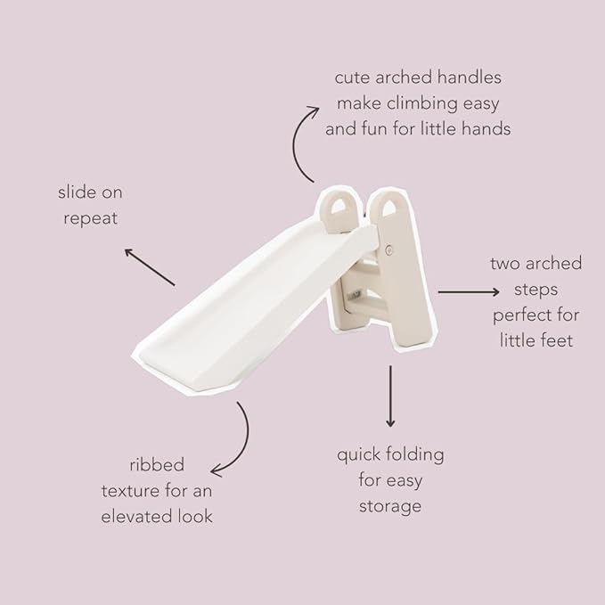 PLAYSMOL Slope Slide for Kids, Indoor/Outdoor Toddler Slide with Handles, Foldable for Easy Storage, Freestanding Playground Toy for Ages 3+