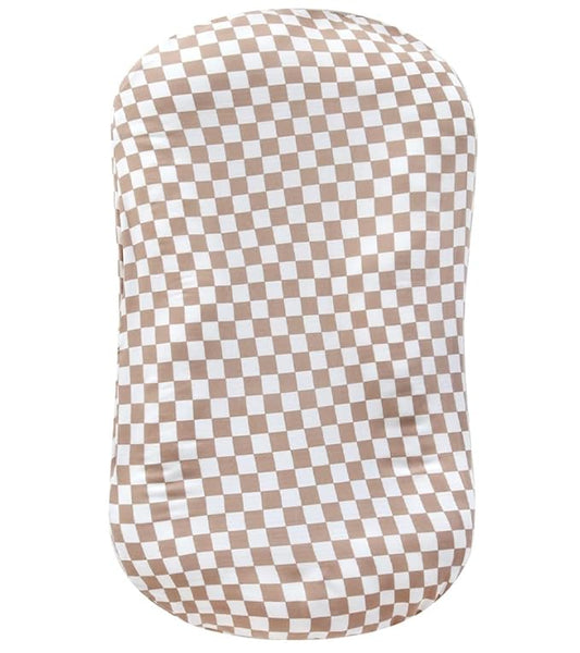 LifeTree Muslin Baby Lounger Cover, Newborn Slipcover Lounger Cover for Boys Girls Infant, Soft 70% Viscose from Bamboo and 30% Cotton, Cover Only, Checkered Pattern