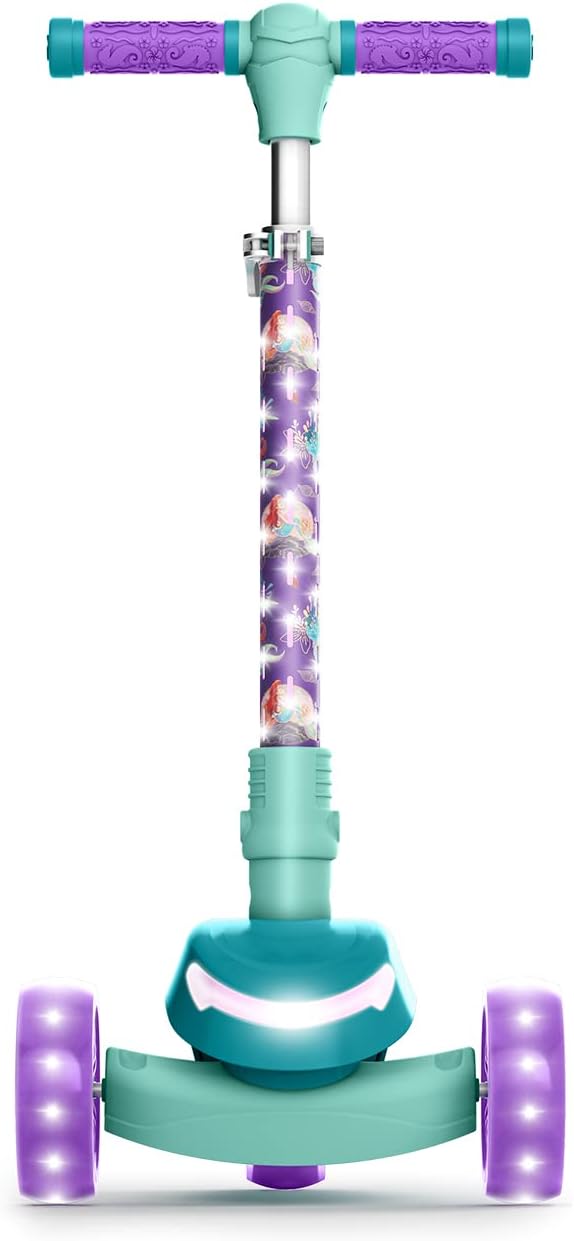 Jetson Character Kids Kick Scooter, LED Lights on Stem & Light-Up Wheels, Lightweight Frame, Height-Adjustable Handlebar, Lean-to-Steer System, Easy-Fold Mechanism