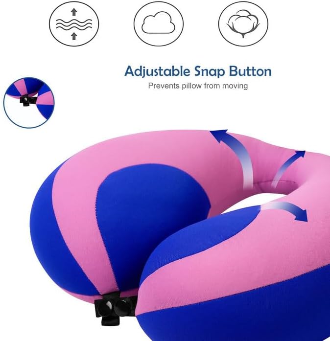 MOOB Kids Pillow Neck Pillow for Car & Airplane, Traveling Gifts for Toddler & Children U-Shape Car Seat Head Travel Neck Pillow Dark Purple