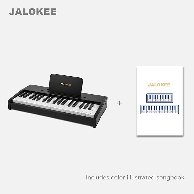 Kids Piano Keyboard, Digital Piano for Kids, Music Educational Instrument Toy, Wood Toy for 3+ Girls and Boys (Black, 37 Keys)