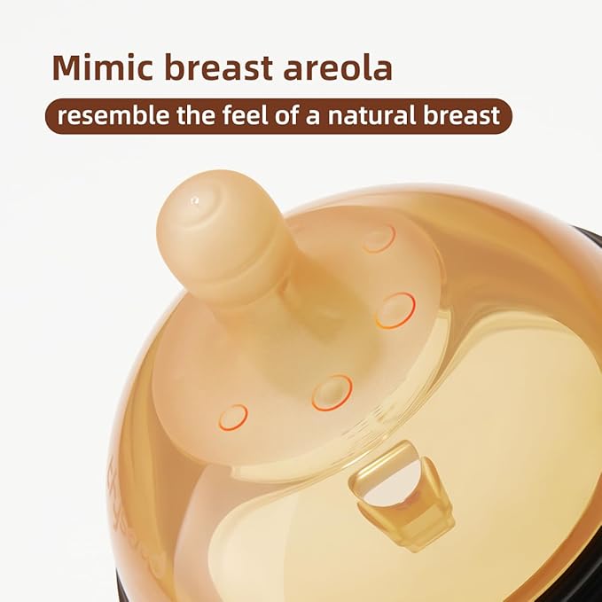 PPSU Natural Breast-Like Bottle with Nipple(7-10 Months),10oz，2pack