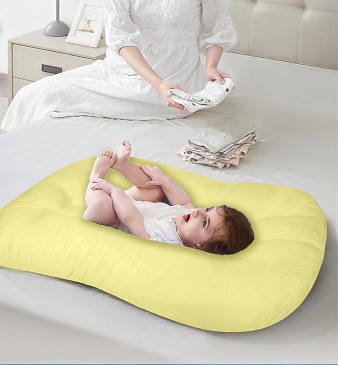 Baby Lounger for Newborn 0-18 Months, Bionic Design Infant Floor Seats & Loungers for Home and Travel, Soft Organic Cotton Baby Lounger, Newborn Babies Shower Gifts