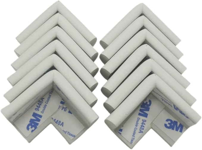 Foam Corner Protector for The Furniture, with Retardant Materials Foam Safety Bumpers, Baby Proofing Safety Corner Protectors (White)