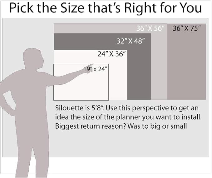 30-Day Horizontal Dry-wet erasable Wall Calendar 38" x 58" Sunday -Saturday