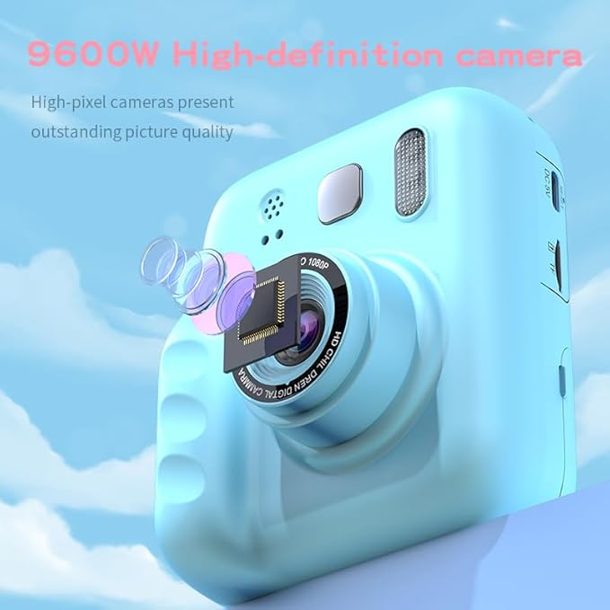 Instant Print Camera for Kids, 2.0" IPS Screen with Video Recording, 32GB Expandable, 1800mAh Battery, Includes 40+ Zink Paper, Birthday Gift for Girls Boys Age 3-12