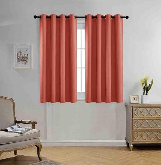MIUCO Blackout Curtains Room Darkening Curtains Textured Grommet Panels for Living Room 2 Panels 52x63 Inch Long Rust
