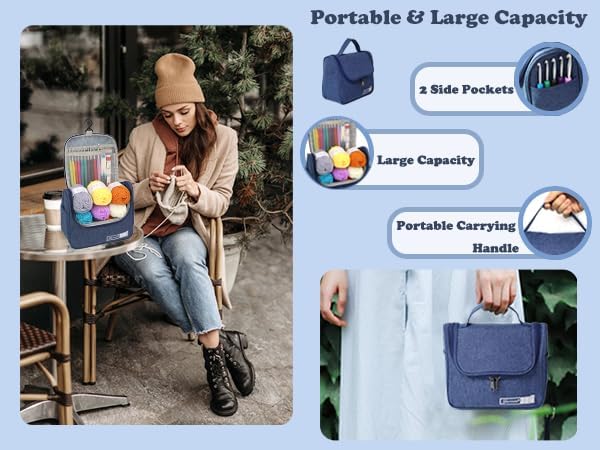 Yarniss Crochet Kits for Beginners, All in One Crochet Kits with 840 Yards Crochet Yarn, 10 Size Ergonomic Crochet Hooks 2.0mm~6.5mm