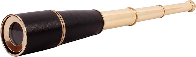 24" Handheld Nautical Brass Telescope with Wooden Box - Pirate Collectibles.