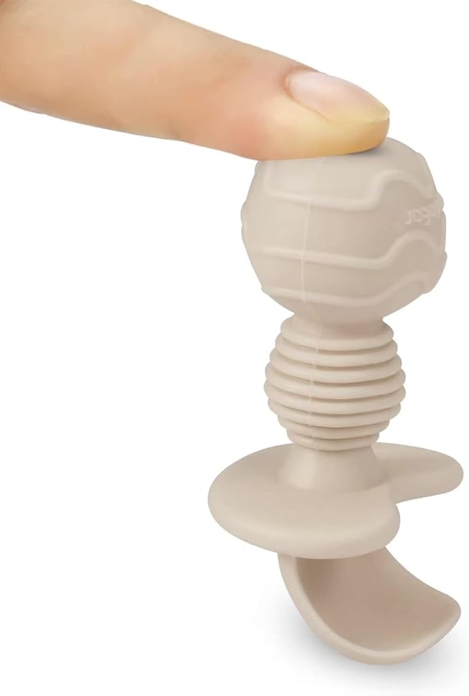 PandaEar 6 Pack Silicone Baby Spoons and Fork Feeding Set- Anti-Choke First Self Feeding Utensils for Baby Led Weaning Ages 3 Months (Pink, Green&Linen)