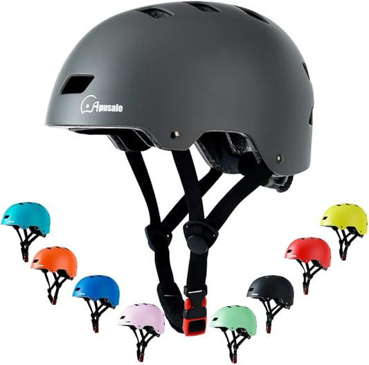 Bike Skateboard Helmet, Adjustable and Multi-Sport for Skate Scooter, 3 Sizes for Adult Youth Kids Toddler