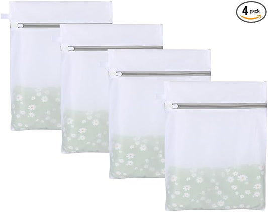 Mesh Laundry Bags, Mesh Wash Bags, Durable Mesh Structure with Strong Zipper, Suitable for Underwear, Delicate Clothes, Pants, Shoes, Socks Washing (Small Fine Mesh, XS 10 * 12in*4pcs)