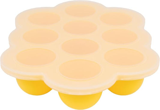 WeeSprout Silicone Freezer Tray with Clip on Lid Perfect Food Storage Container for Homemade Baby Food, Vegetable, Fruit Purees, and Breast Milk (Bright Yellow, Ten 1.5 Ounce Sections)