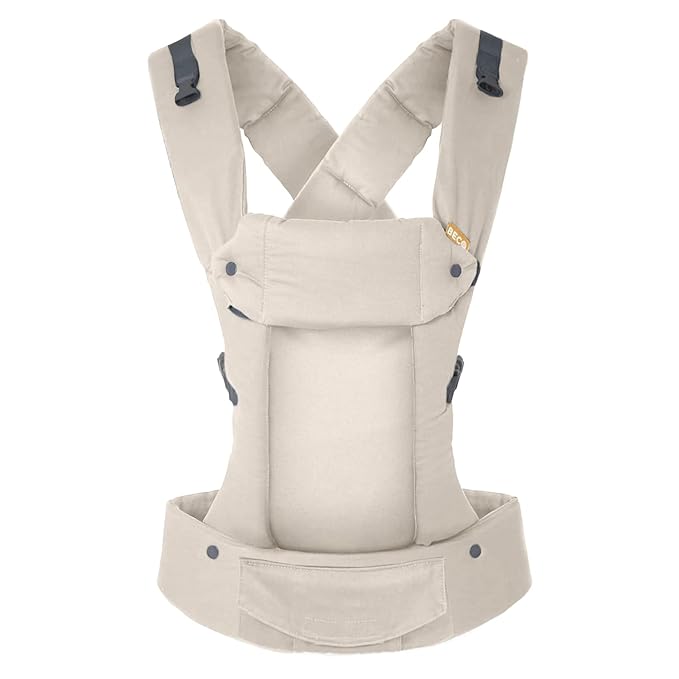 Beco Gemini Baby Carrier from Newborn to Toddler - Certified Ergonomic Newborn Baby Carrier for Infants and Children of 7-35 lbs - M Shape, Adjustable Seat, 100% Cotton (Ecru)
