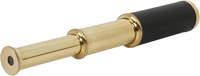9" Pirate Telescope Handheld Brass Telescope Nautical Spyglass Monucular with Wooden Box
