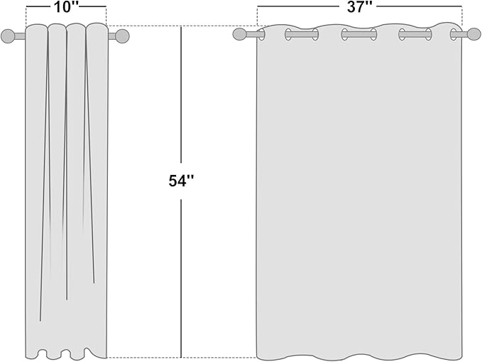 NICETOWN White Room Darkening Curtain Panels - Thermal Insulated Grommet 50% Room Darkening Window Drapes and Curtains for Bedroom/Basement (Set of 2, W37 x L54)