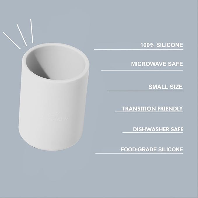 Avanchy Silicone Training Cup – 12 oz Open Cup for Toddlers and Infants – Ideal for Baby Led Weaning and Transitioning from Bottles, Yellow