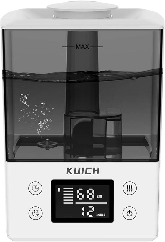 2.4L Air Humidifiers for Bedroom Baby - 26dB Quiet Cool Mist Air Humidifier for Nursery & Plants, Top Fill Air Humidifier Lasts Up to 30 Hours, Auto Shut-Off, Easy to Fill and Clean