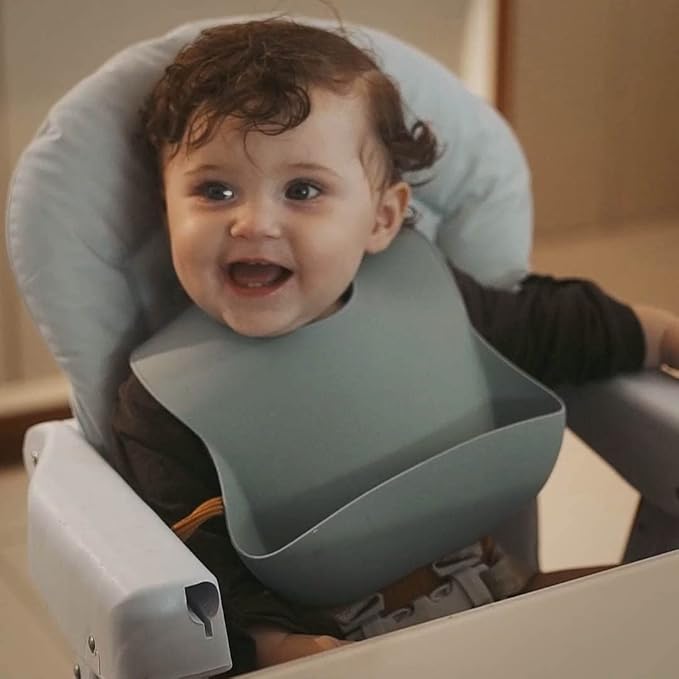 Moonkie Silicone Baby Bibs Set Of 2 | BPA Free Waterproof | Soft Flexible Silicone Bibs for Babies & Toddlers(Pale Mauve/Shifting Sand)