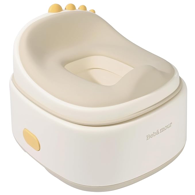 Bebamour Toddler Potty Training Toilet 3 in 1 Versatile Toilet Seat & Step Stool & Potty Chair Portable Potty Trainer for Boys & Girls with with 100 Pack Trash Bags (Dinosaur Coffee)