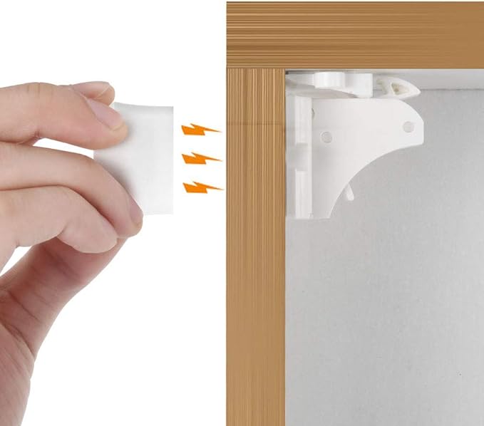 Vmaisi Adhesive Magnetic Locks for Cabinets & Drawers (32 Locks and 4 Keys)
