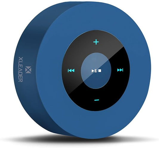 XLeader Mini Bluetooth Speaker (Travel Case Provided) HD Sound&Rich Bass, Touch Design, 12-15H Playtime, Support Aux input, Micro SD, Mic, Small, for iPhone Laptop Shower Office, Ideal Gifts, Sea Blue