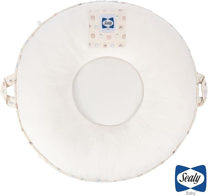 SEALY BABY Children's Floor Cushion, Kids, Toddler Play Mat & Soft Lounger (Animal Faces & Beige)