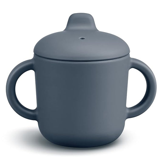 Silicone Sippy Cups for Baby 6 Months+, Leak Proof 5oz, Microwavable for 1+ Year Old (Gray)