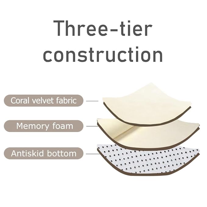 Loartee Coral Velvet Crawling Rugs (4'11"x4'11", Beige) for Toddler Children Play Area Rugs Yoga Mat Exercise Pads Carpet