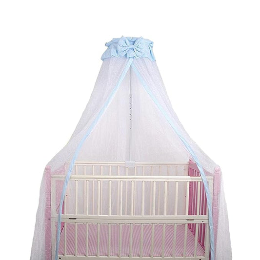 CdyBox Breathable Crib Netting Bed Curtains Canopy for Kids Mosquito Net Bedroom Decor (Blue, Mosquito net)