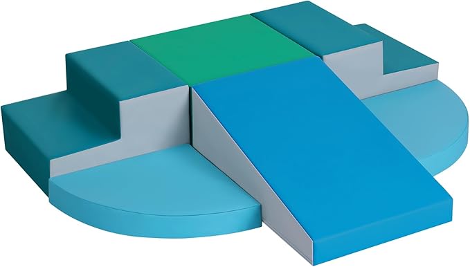 6-Piece Soft PU Leather Toddlers Climbing Toys, Indoor Climb and Crawl Activity Play Set, Foam Play Gym Climbing Structures for Toddlers 3, Baby Foam Blocks for Toddler