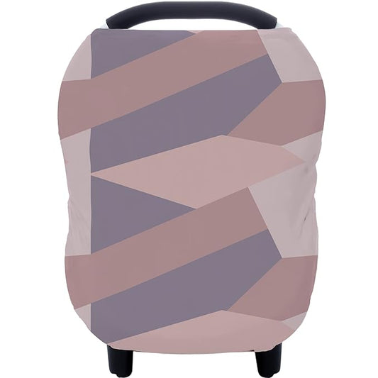 Carseat Cover Boy and Girls - Multi-use Nursing Car Seat Canopy Cover for Breastfeeding, Infant Stroller Cover, High Chair Cover (Baby Pink)