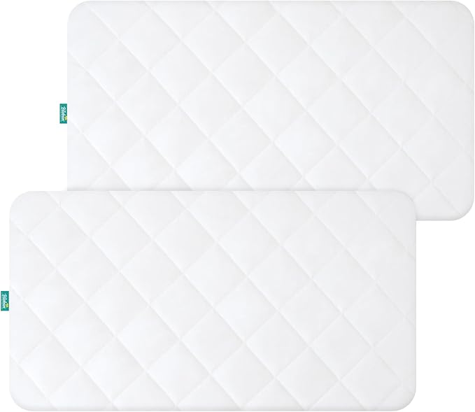 Waterproof Crib Mattress Protector 2 Pack Fitted Crib Sheets Cover Toddler Bed Mattress Pad Protector for Boys Girls, Skin-Friendly & 100% Absorbent Machine Wash