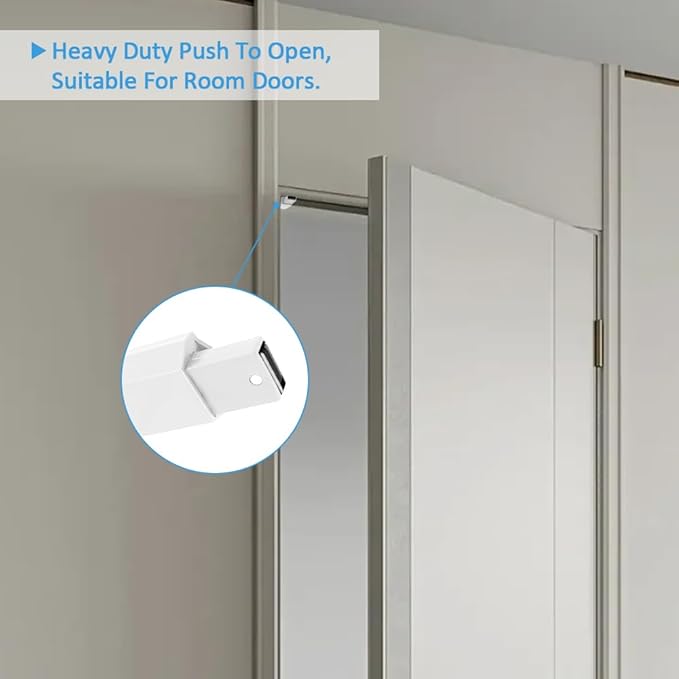 Heavy Duty Push to Open Door Latch,20 Pack White Magnetic Push Latches, Hidden Push Touch Latch Hardware for Push to Open Cabinet,Magnetic Door Catch for Cabinet Drawer Wardrobe Kitchen Door