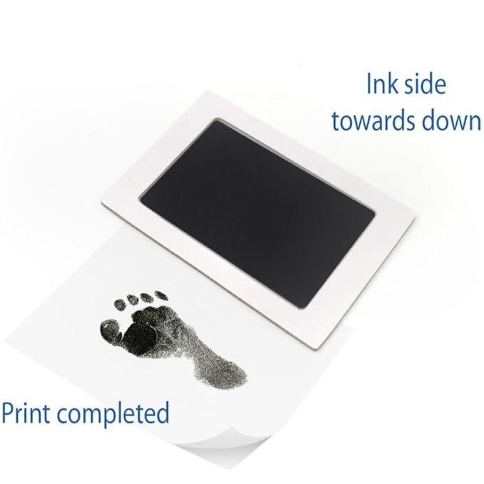 Large Clean Touch Ink Pad for Baby Handprints and Footprints – Inkless Infant Hand & Foot Stamp – Safe for Babies, Doesn’t Touch Skin – Perfect Family Memory or Gift, Black Print Kit by Tiny Gifts