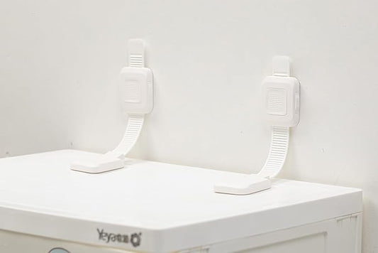 YEYA Upgraded No Drill Furniture Anchors for Baby Proofing, Anti-Tip Adjustable Straps, 4 Pack