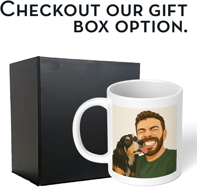 Personalized Coffee Mug, Custom Drawing Portrait Gift, Funny Customized Coffee Gift for Men & Women, Custom Mugs with Pictures, White 11oz Customized Ceramic Tea Cup