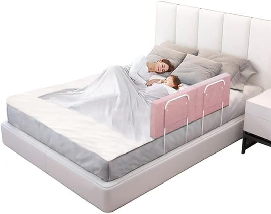 Bed Rail Bumpers for Toddlers, for Elderly Adults Safety, Adjustable Bed Side Guard Rails for Kids, Twin, Bunk, Queen & King Full Size Beds（Pink, 2 Packs）